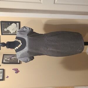 Silver Dress with back side Peplum
